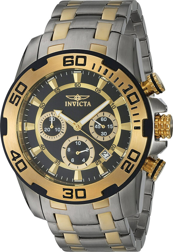 Herreklokke 22322 Pro Diver Sort/Gulltonet stål Ø50 mm