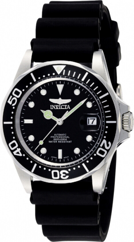 Herreklokke 9110 Pro Diver Sort/Gummi Ø40 mm