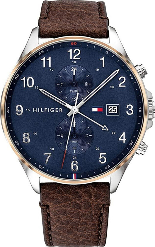 Herreklokke 1791712 Blå/Lær Ø44 mm
