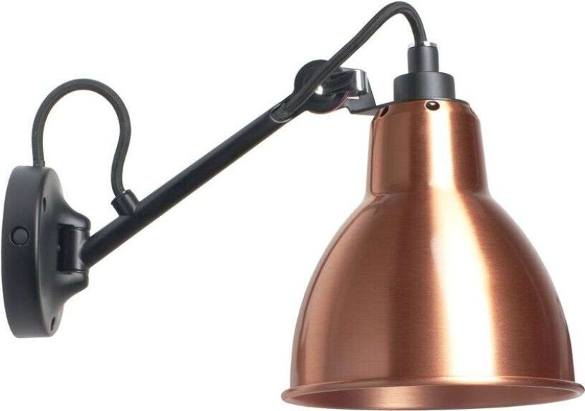 - 104 Vegglampe Svart/Kobber Lampe Gras