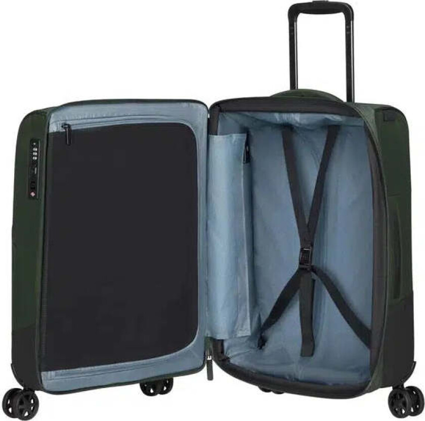BIZ2GO utvidbar kabinkoffert med 4 hjul 55 cm Earth Green