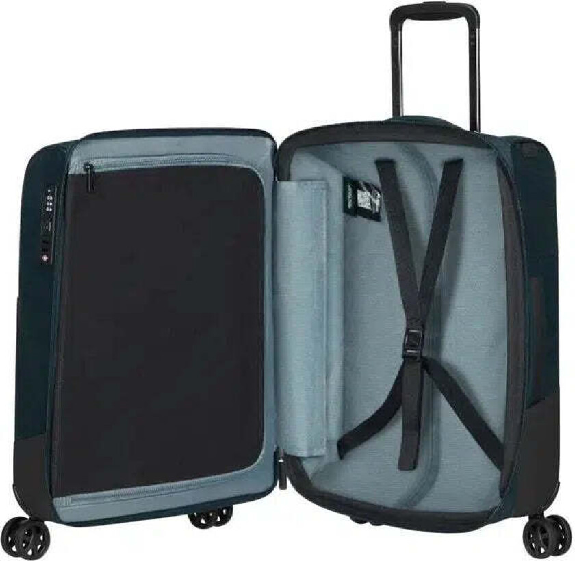 BIZ2GO utvidbar kabinkoffert med 4 hjul 55 cm Deep Blue