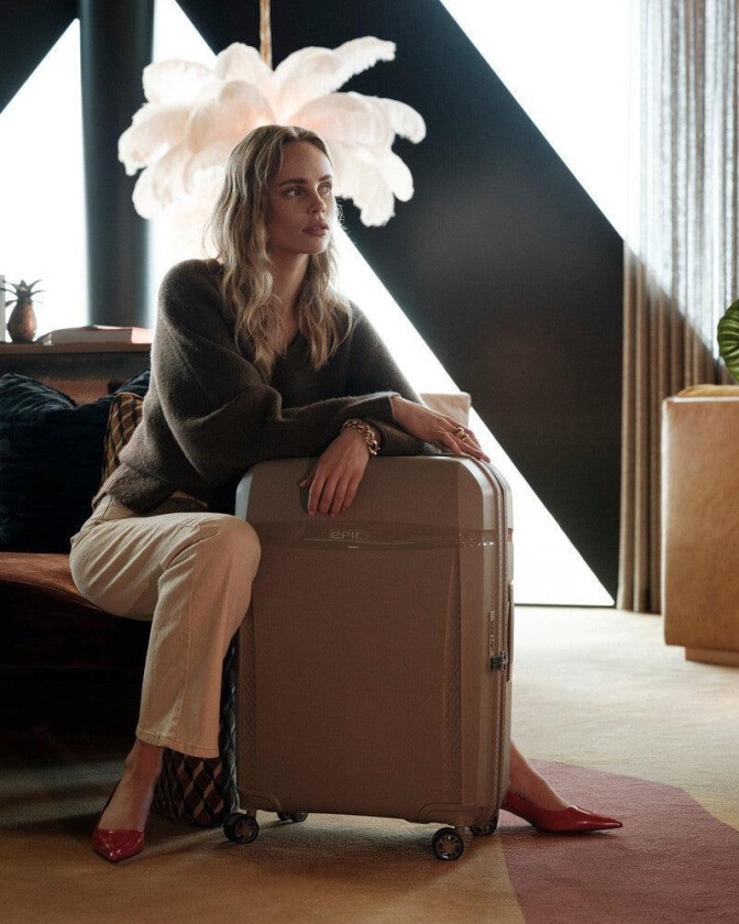 Zeleste Sett med harde trillekofferter 55+66+76 cm LuxuryTAUPE