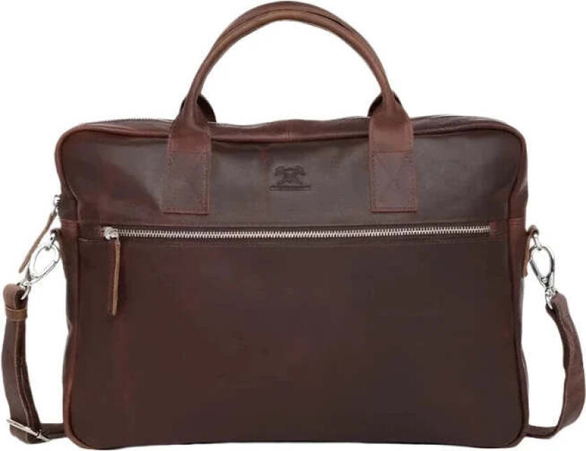 Prato Tobias Skinn Pc veske med 1 hovedrom 15,6" Mørkebrun