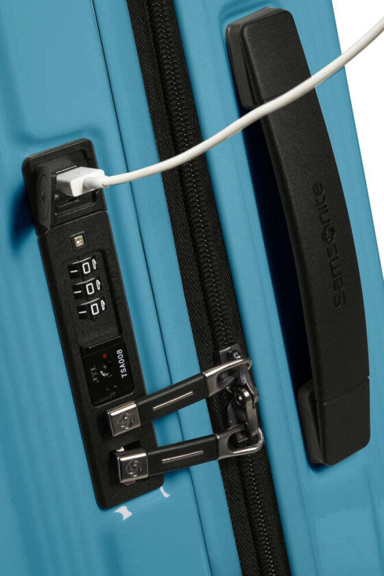 NUON utvidbar Kabin koffert 55 cm Metallic Ocean Blue