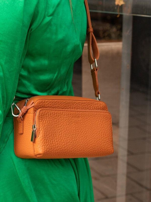Venus crossbody og skulderveske i skinn Orange