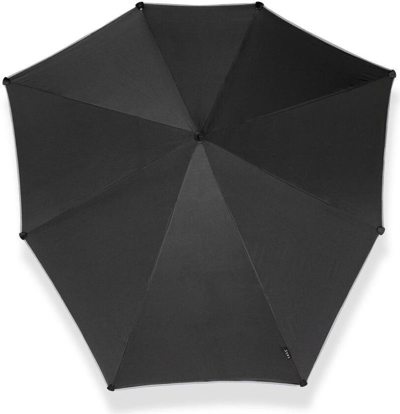 paraply Long large stick pure black reflective