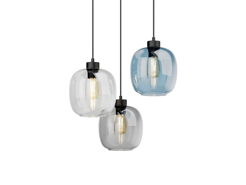 - Elio 3 Pendel Blue/Clear/Smoke