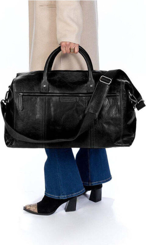 weekendbag i skinn Svart