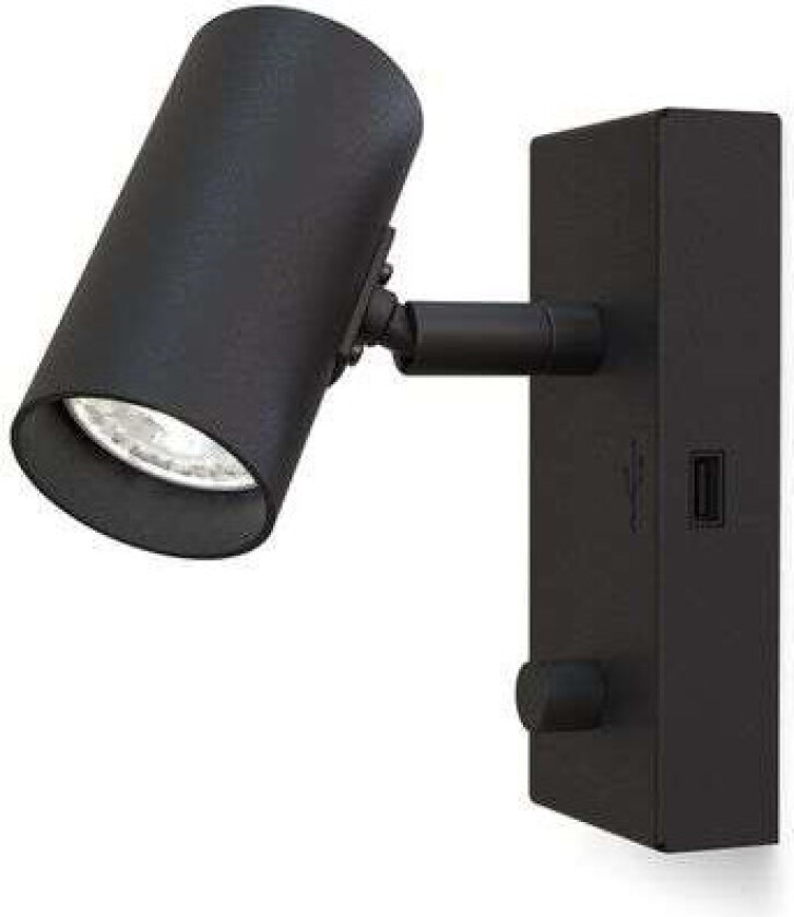 - Tyson USB Vegglampe Right Black