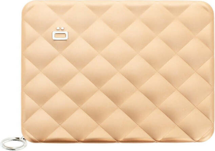 Quilted Aluminium zipper lommebok/mini clutch Rose Gull