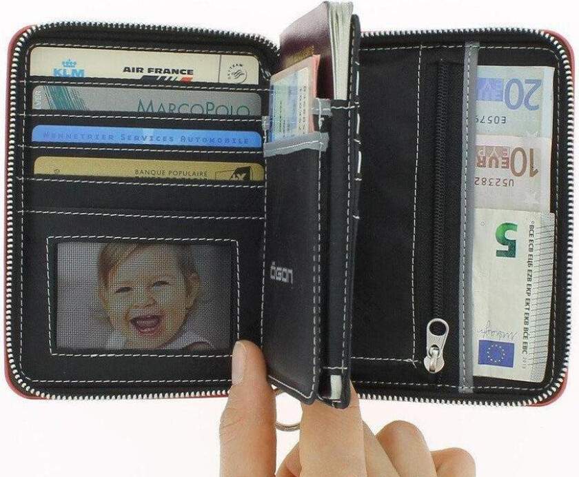 Quilted Aluminium zipper lommebok/mini clutch Rød