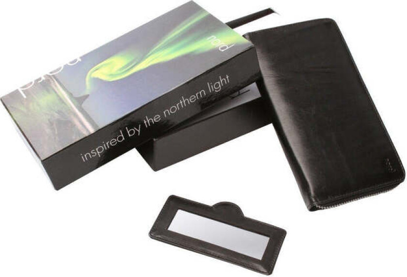Stor dame clutch med speil 8 kortlommer/ IPhone Svart