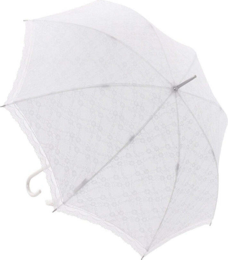 Brudeparaply windproof brokade Hvit