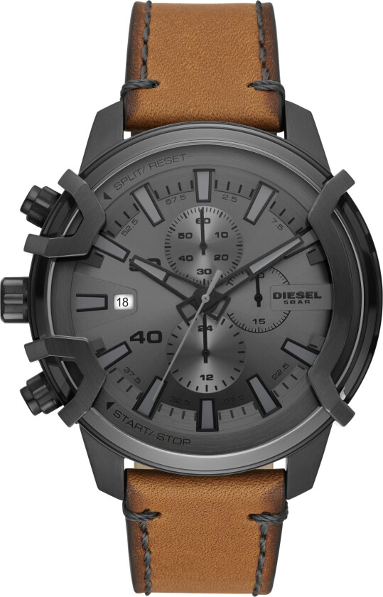 Herreklokke DZ4569 Griffed Grå/Lær Ø48 mm