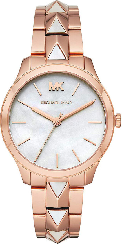 99999 Dameklokke MK6671 Hvit/Rose-gulltonet stål Ø38 mm