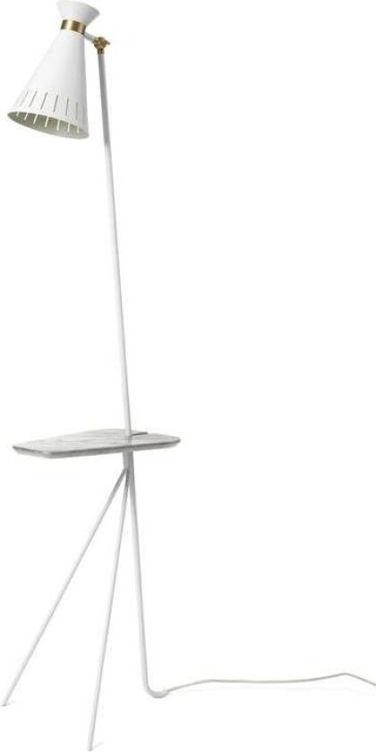 - Cone Gulvlampe m/Bord Clear White/Marble