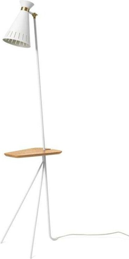 - Cone Gulvlampe m/Bord Clear White /Oak