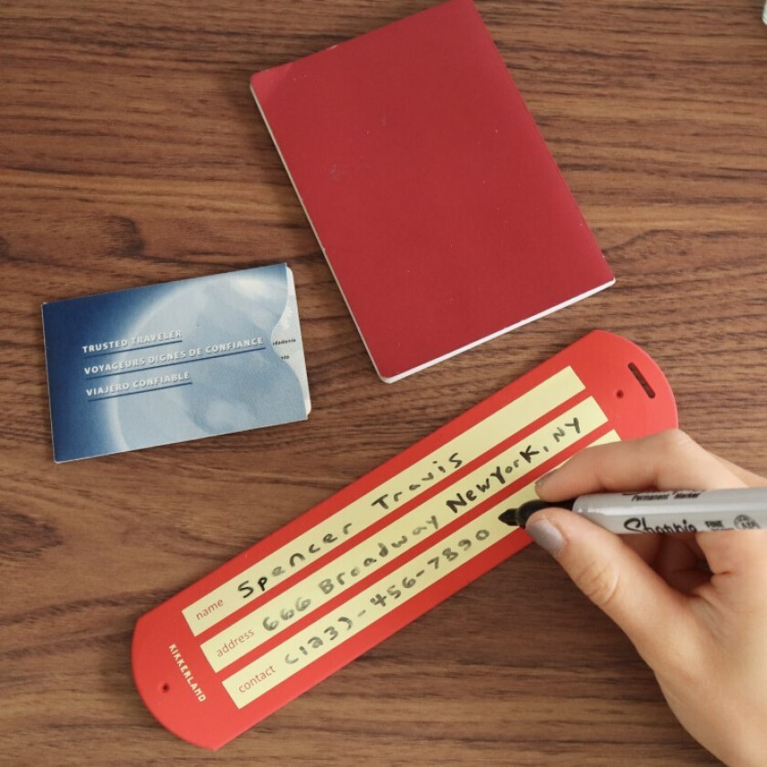 Bagasjelapp i silikon, Rød