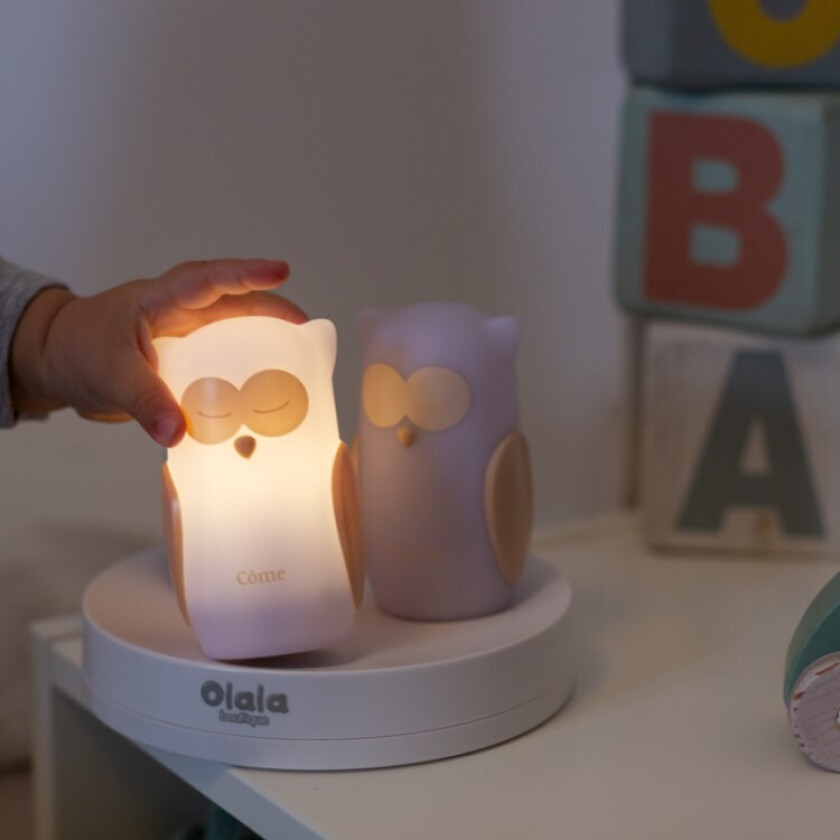 Små nattlamper 3 stk., Ugle Hvit