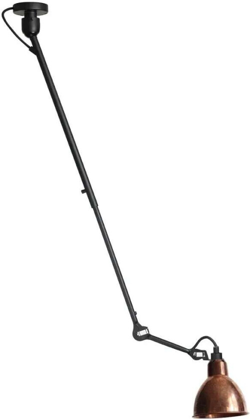 - 302 Taklampe Svart/Rå Kobber Lampe Gras