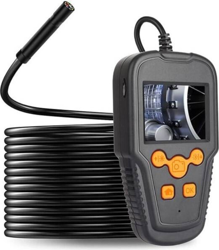 Industrielt endoskop inspeksjonskamera, 1080P HD digitalt IP67 vanntett boreskop for bil, motor, avløpskontroll, 2,4'' skjerm(2M)