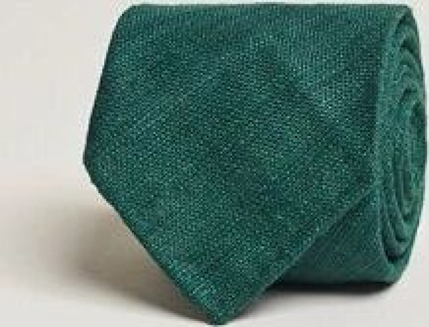 Tussah Silk Handrolled 8 cm Tie Green