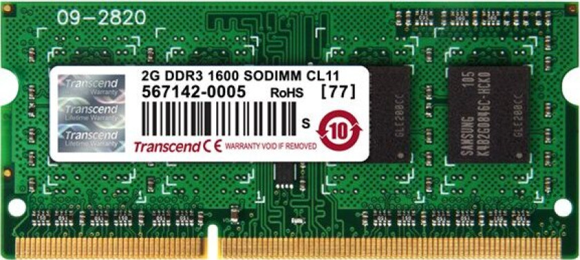 Sodimm Ddr3 1600Mhz 2Gb Non-Ecc Srx8 Cl11