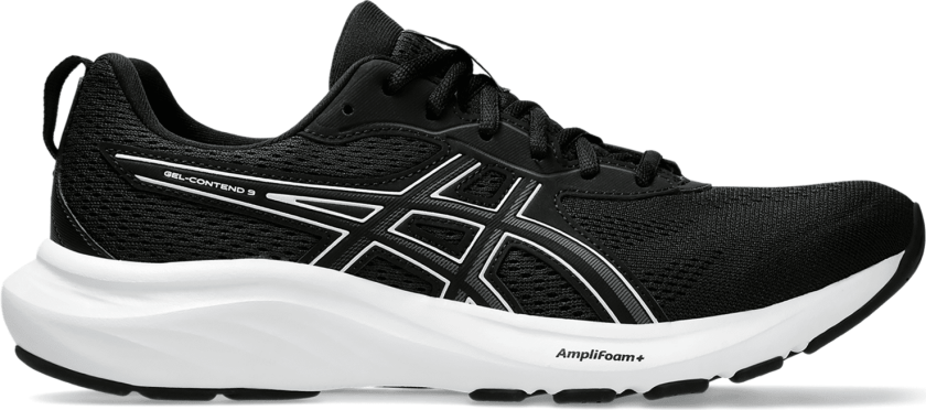 Gel-Contend 9, løpesko, herre BLACK/WHITE