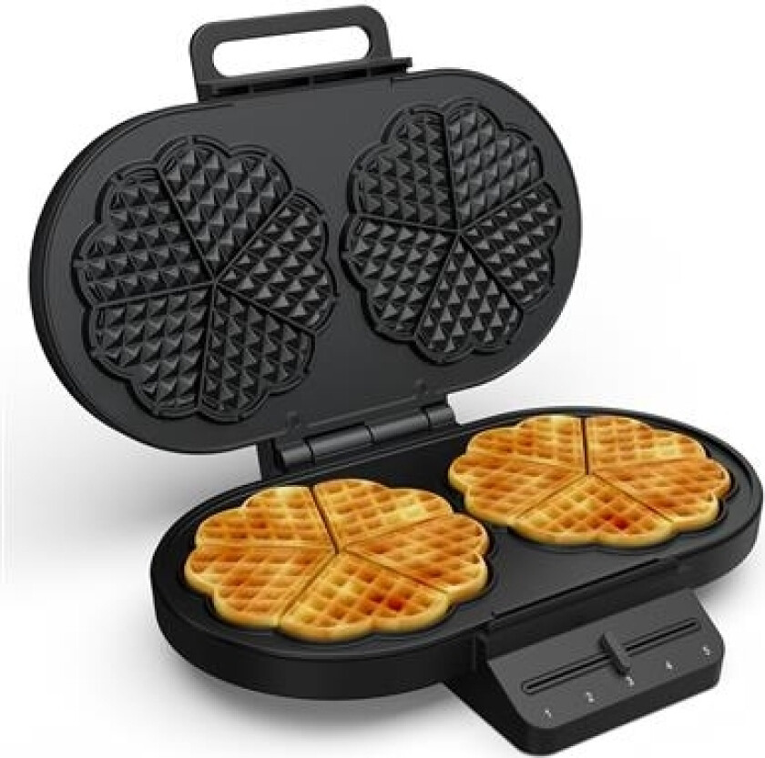 Double Vaffeljern Non-Stick Belegg Bpa-Fri Overopphetingsbeskyttelse (01.132384.01.001)