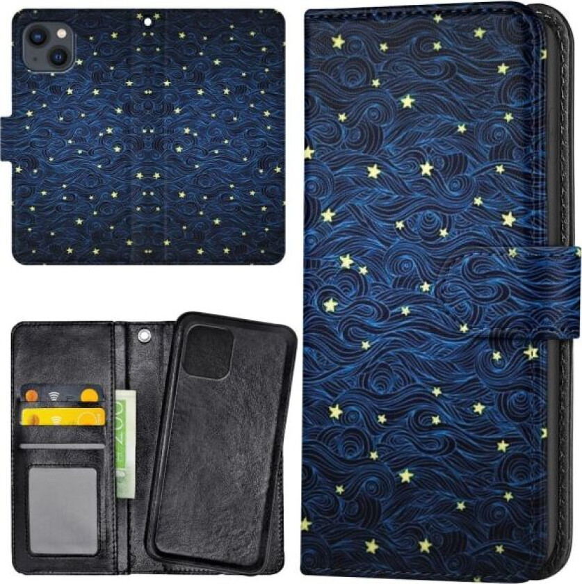 iPhone 13 - Lommebok Deksel Stjernemønster Multicolor