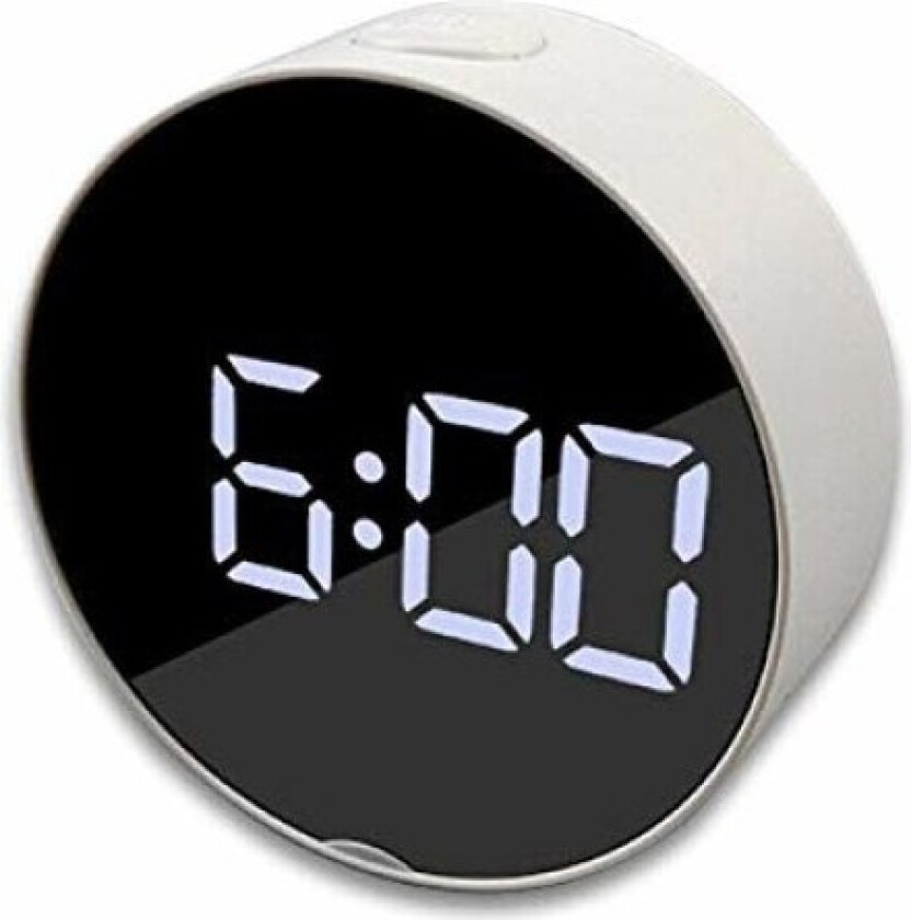 Vekkerklokke Speil Vekkerklokke LED Digital Snooze Bordklokke Vekkelyset Elektronisk Stor Tid Temperatur Display Hjem