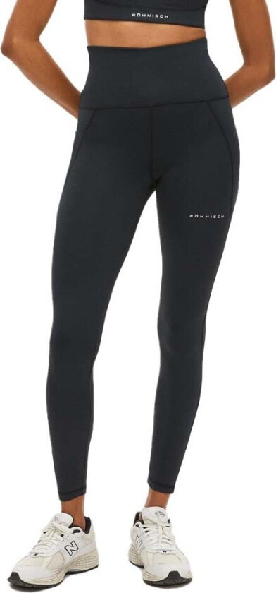 Women's Flattering Curved High Waist Tights M, Black