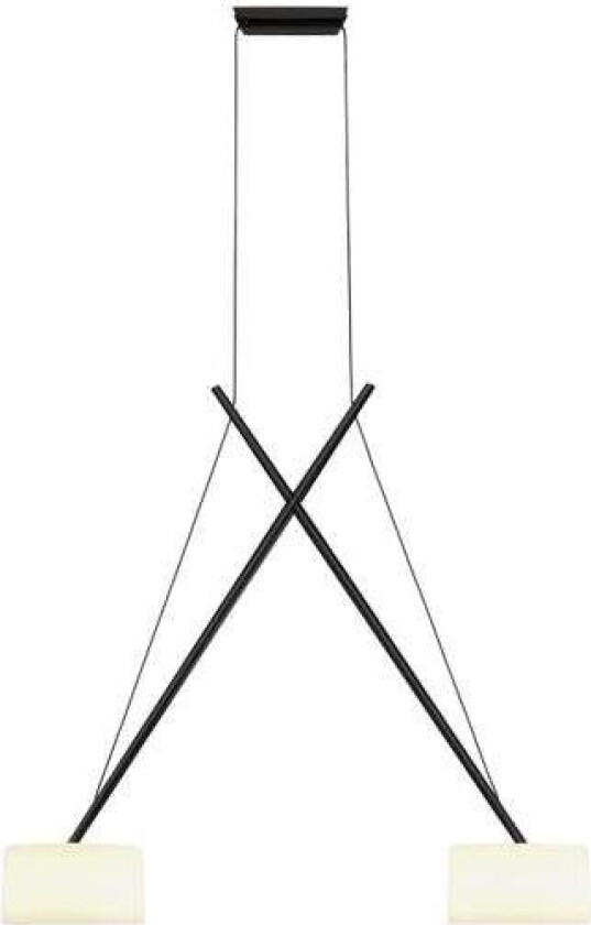 - Twin LED Pendel Black/Glass