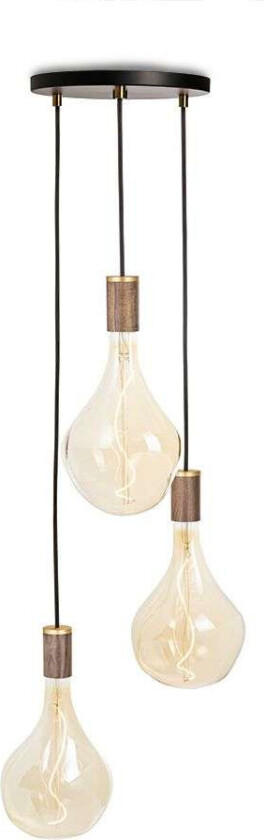 - Walnut Triple Pendel m/Voronoi II Black Canopy