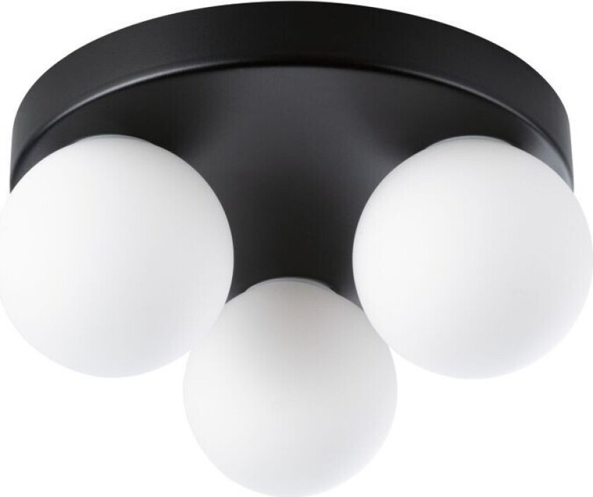 - Gove 3 Taklampe IP44 Dim. Matt Black/Satin