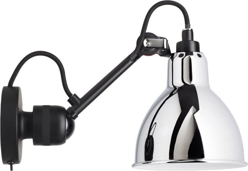 - 304SW Vegglampe Svart/Krom Lampe Gras