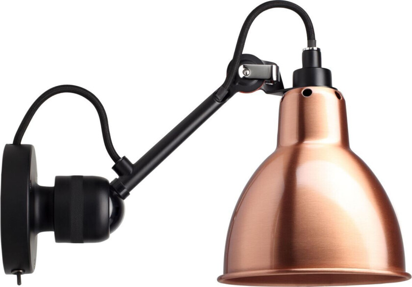 - 304SW Vegglampe Svart/Kobber Lampe Gras