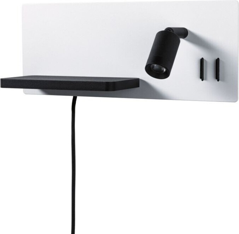 - Serra LED Vegglampe USB C Dim. Right Side Matt White/Matt Black