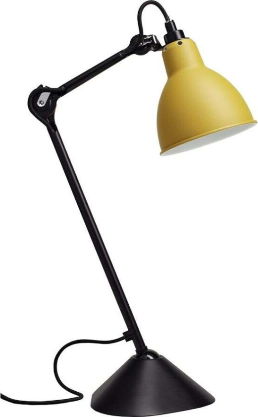 - 205 Bordlampe Svart/Gul Lampe Gras