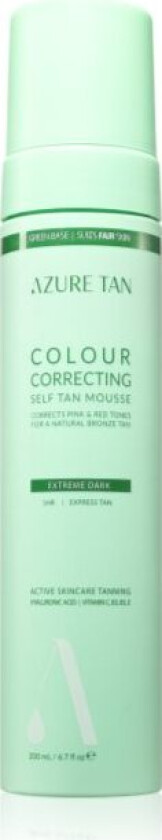 Azure Tan Green Base selvbruningsmousse for kroppen, Ekstrem mørk farge 200 ml