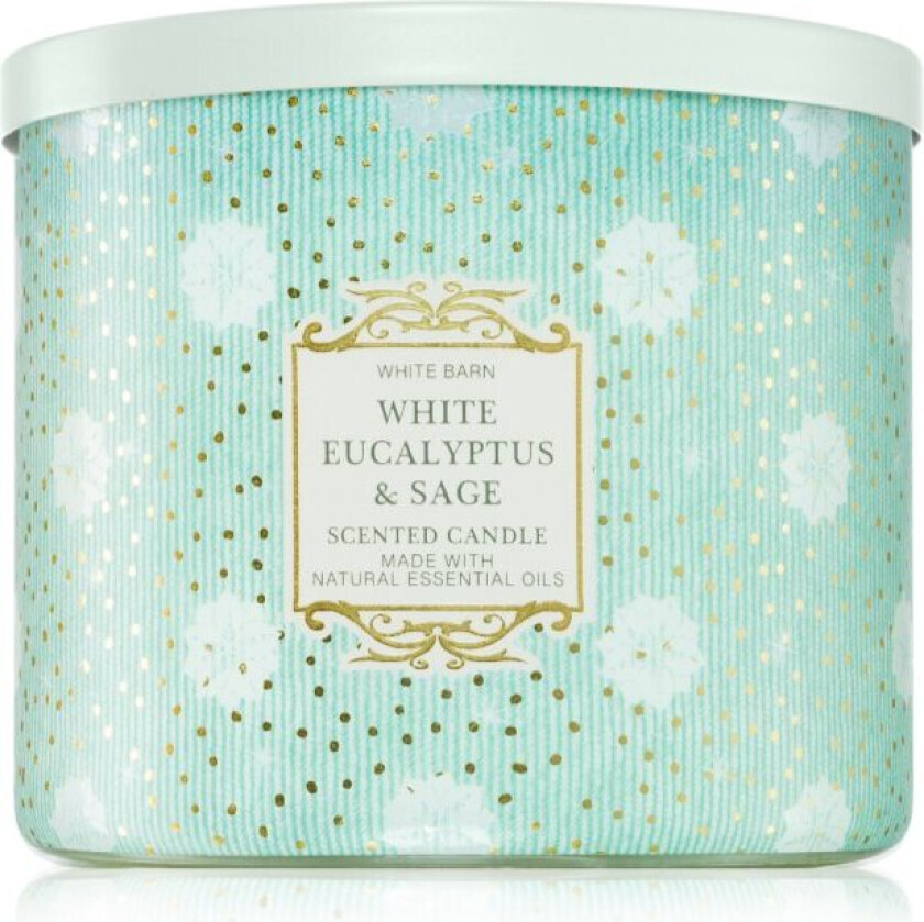 Hvit Eucalyptus & Sage duftlys 411 g