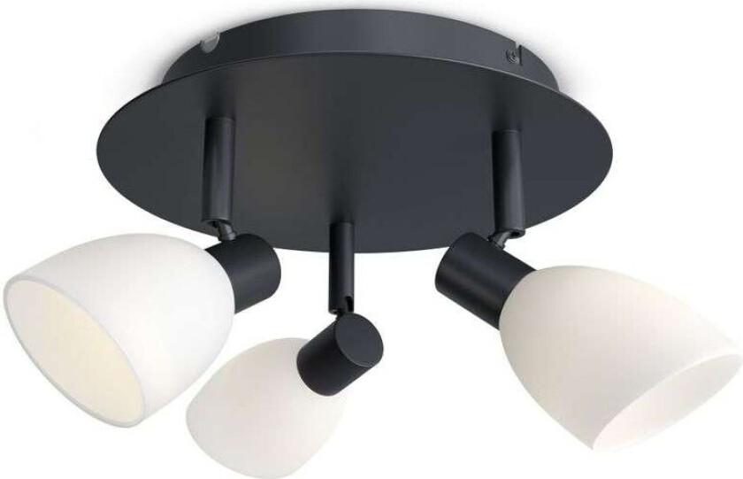 - Cut 3 Taklampe Round Black/Opal