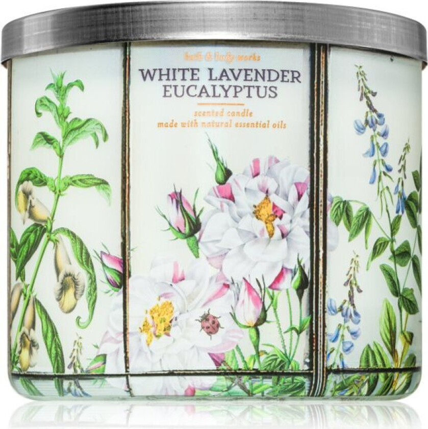 Hvit lavendel eukalyptus duftlys 411 g