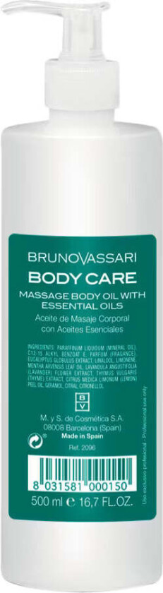 Bruno Vassari Kroppspleie med algeekstrakter Toning Massasjeolje 500 ml