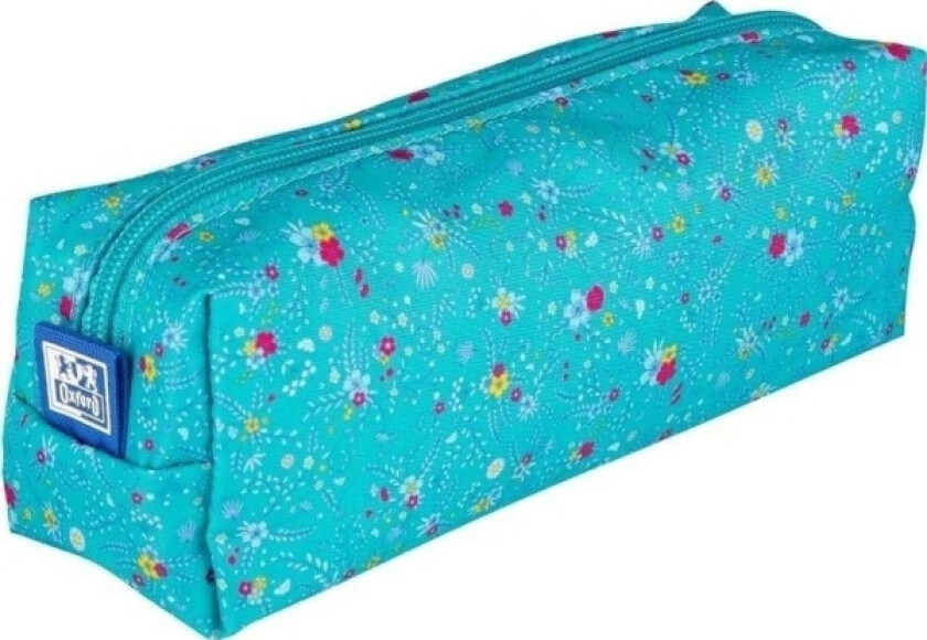 Oxford Pennal Stor Blyantveske Floral Turkis Oxford