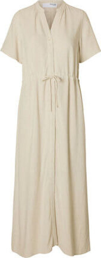 Viva-Damina Ss Ankle Dress Noos - Sandshell 36