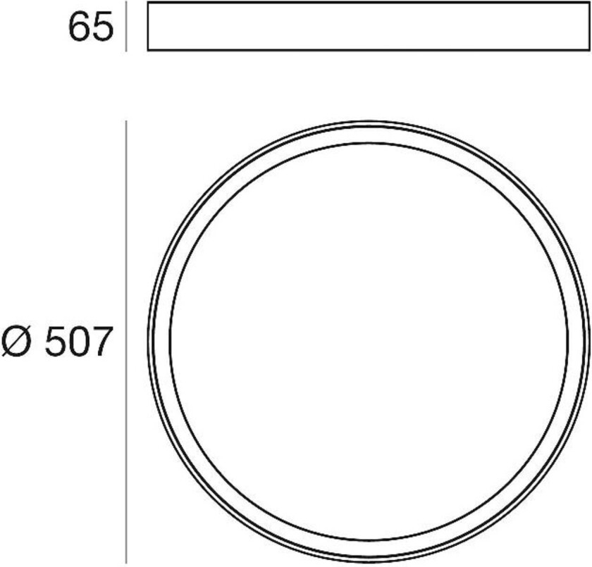 LED-taklampe Tara R, Ø 50,7 cm, svart, aluminium, 3 000 K