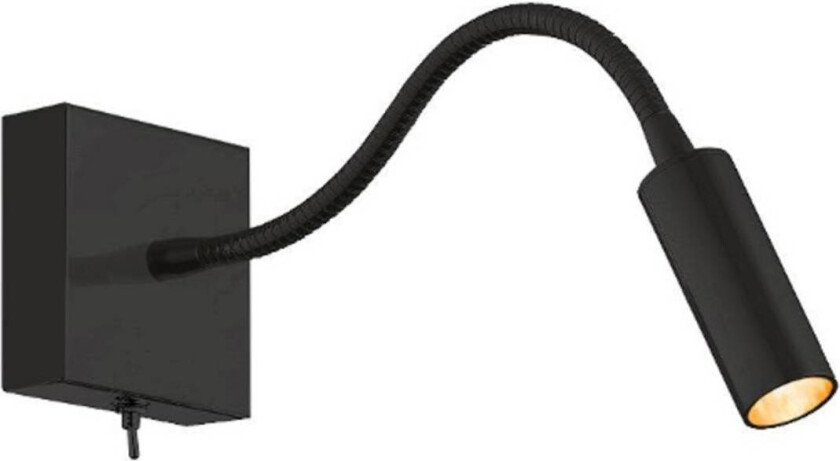 Ojos vegglampe, svart, stål, fleksibel arm