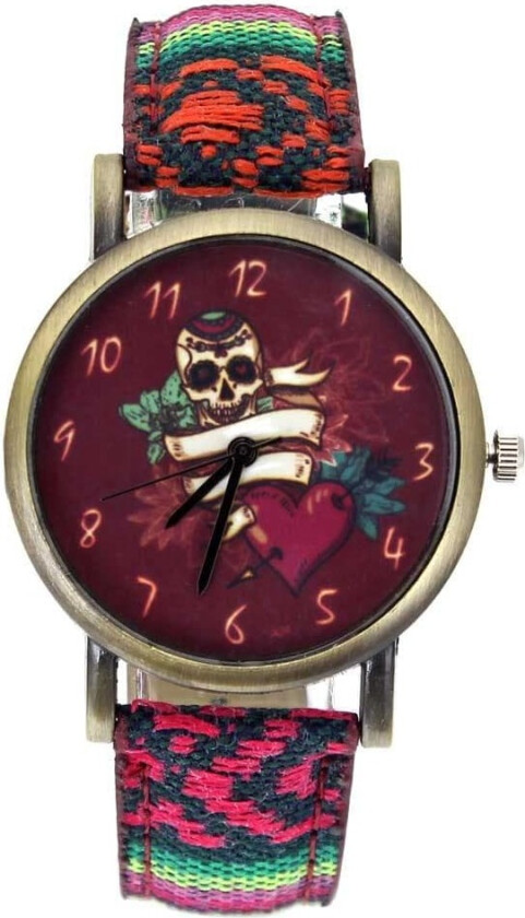 Barneklokke analogt armbåndsur hodeskalle skull klokke skjelett